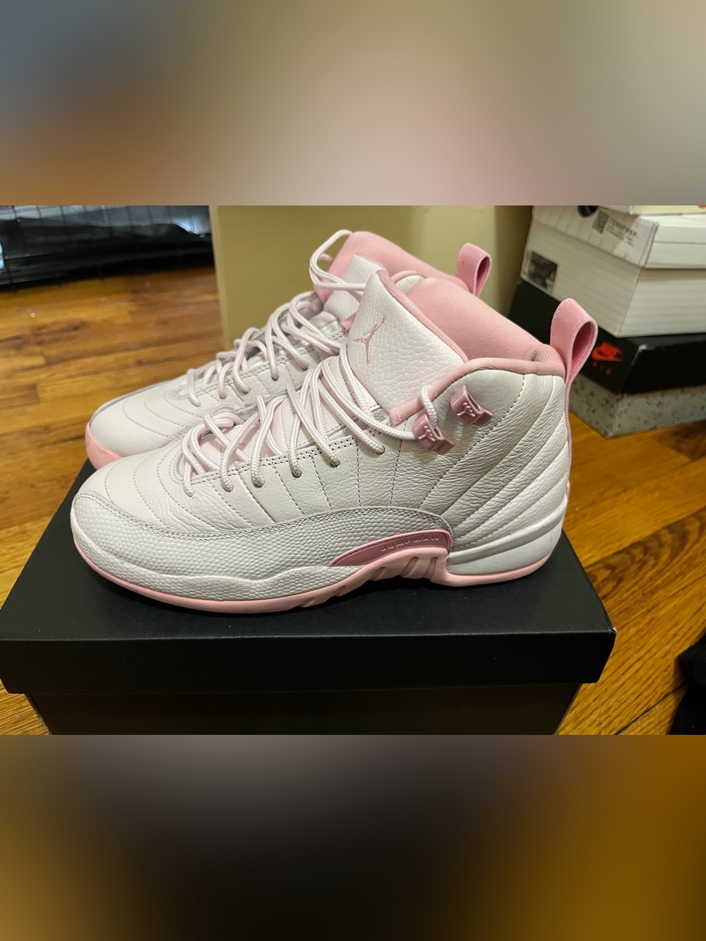 Jordan Kids White & Pink High-Top Sneakers